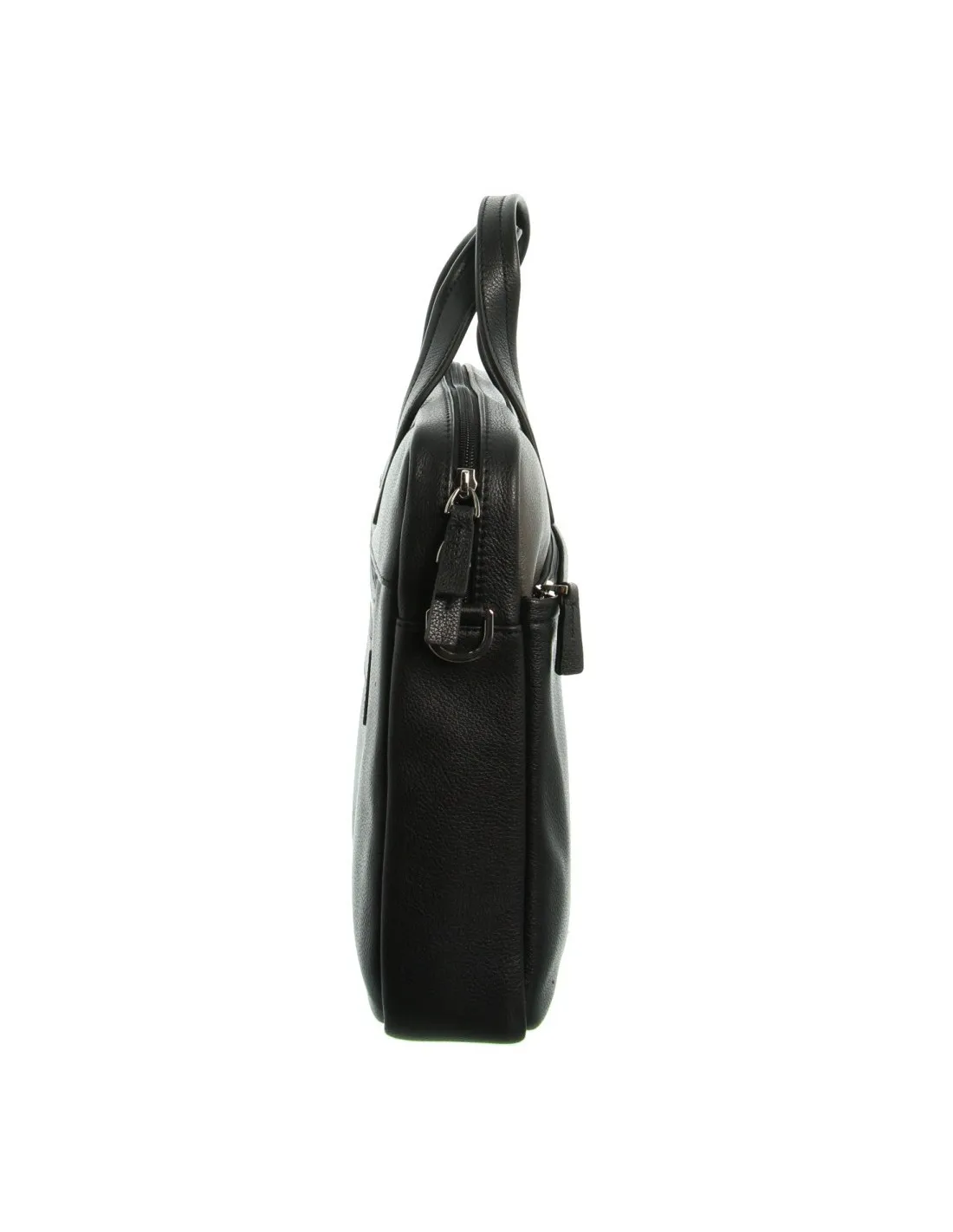 Serviette Hexagona en cuir ref_46469 Noir/Taupe 39*32*8