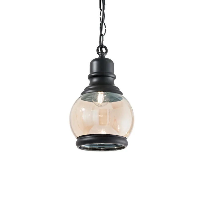 Suspension industrielle Ideal lux Hansel Noir Métal