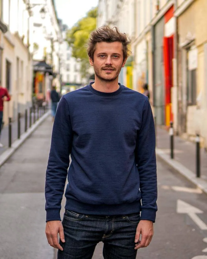 Sweat en coton recyclé bleu marine - Héro - Marques de France