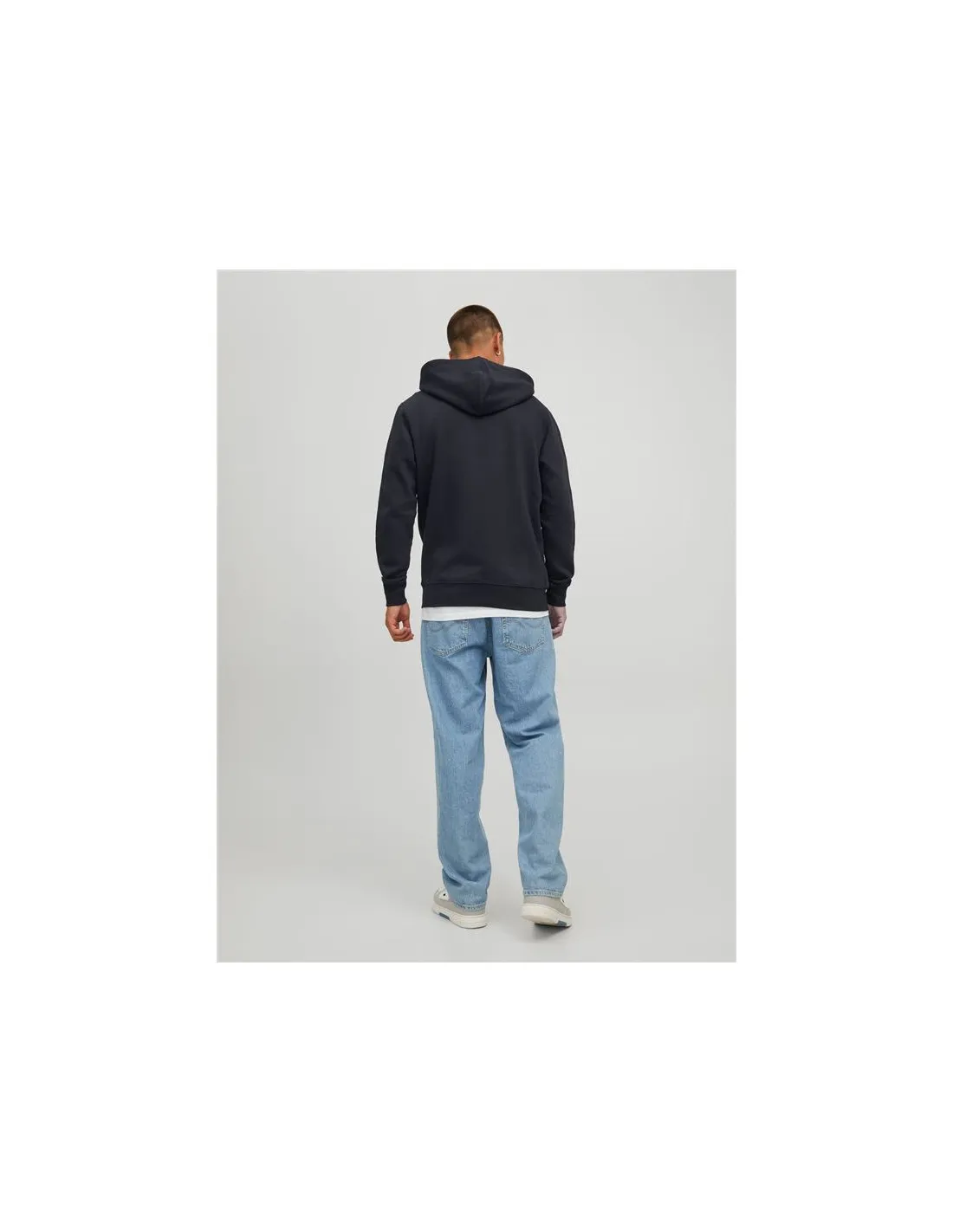 Sweat Jack and Jones Basic Zip Noir Homme