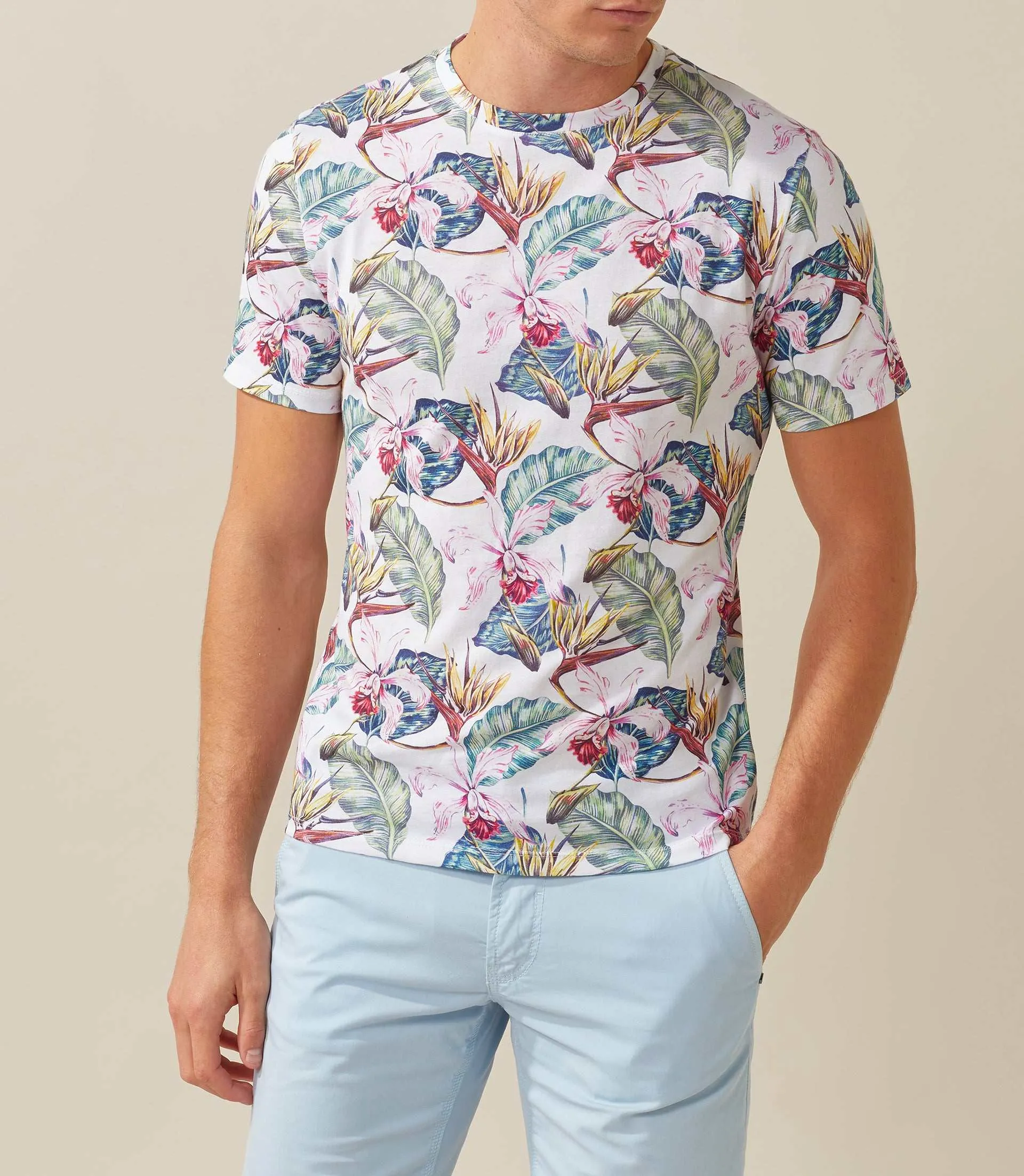 T-shirt col rond imprimé blanc Xeu