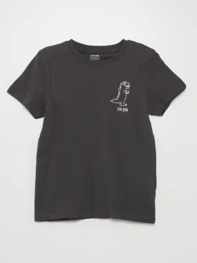 T-shirt en coton imprimé - GRIS