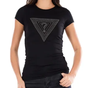 T-shirt Noir Femme Guess Maze