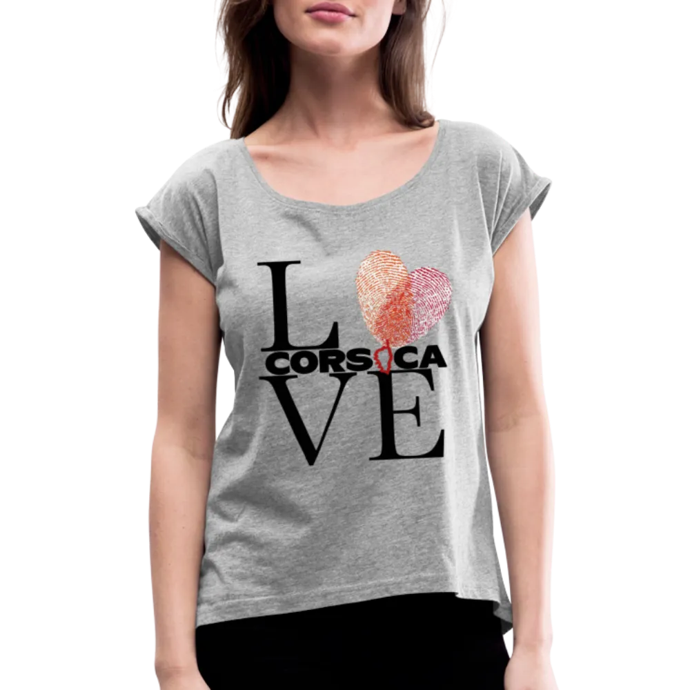 T-shirt à manches retroussées Love Corsica