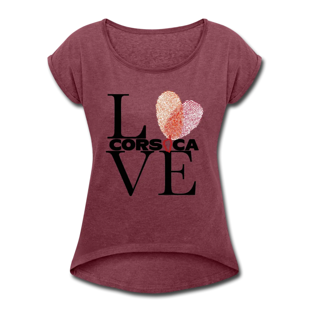 T-shirt à manches retroussées Love Corsica