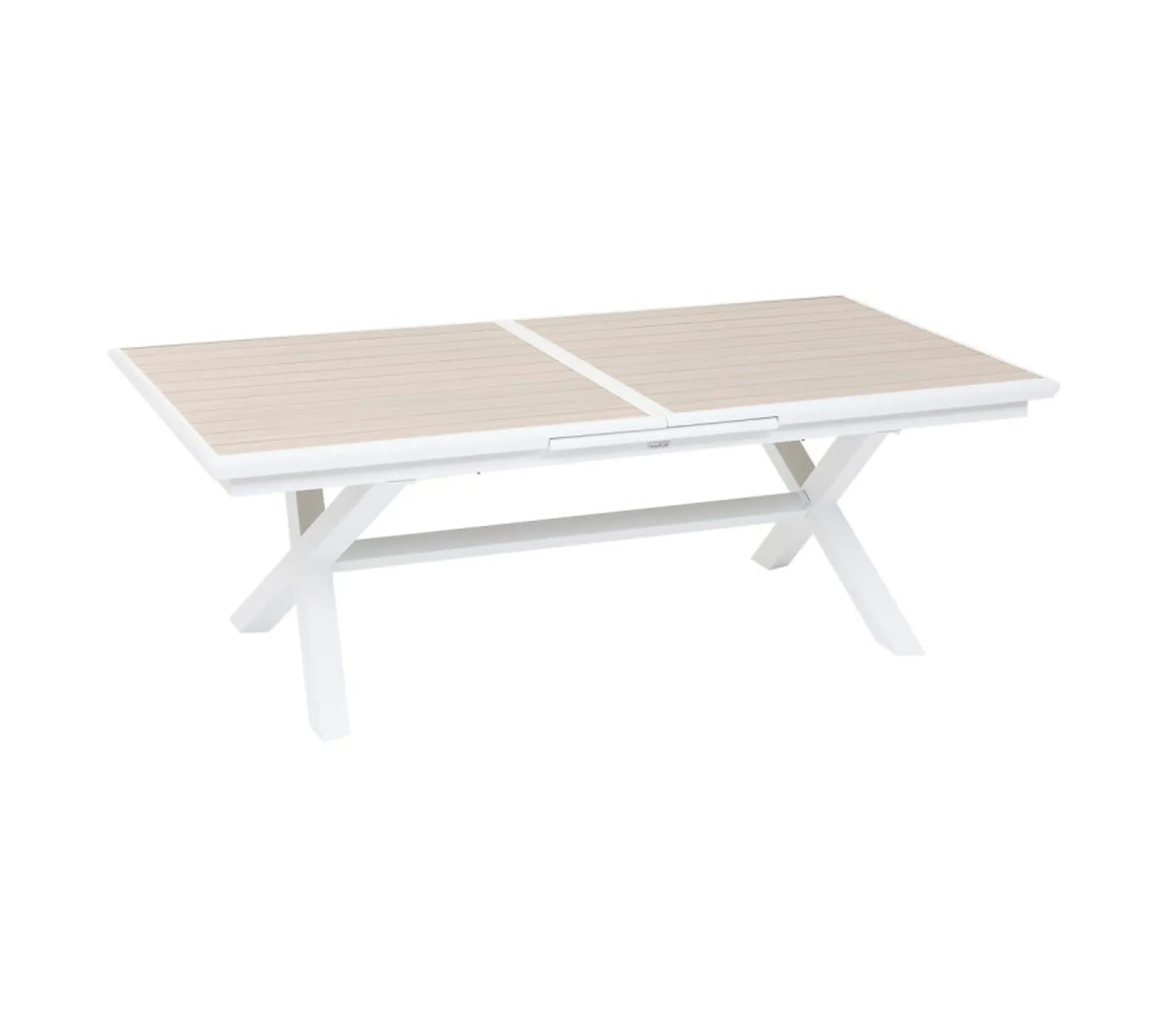 Table De Jardin Extensible "axiome" En Aluminium Lin et Blanc Traité Époxy 10 Places