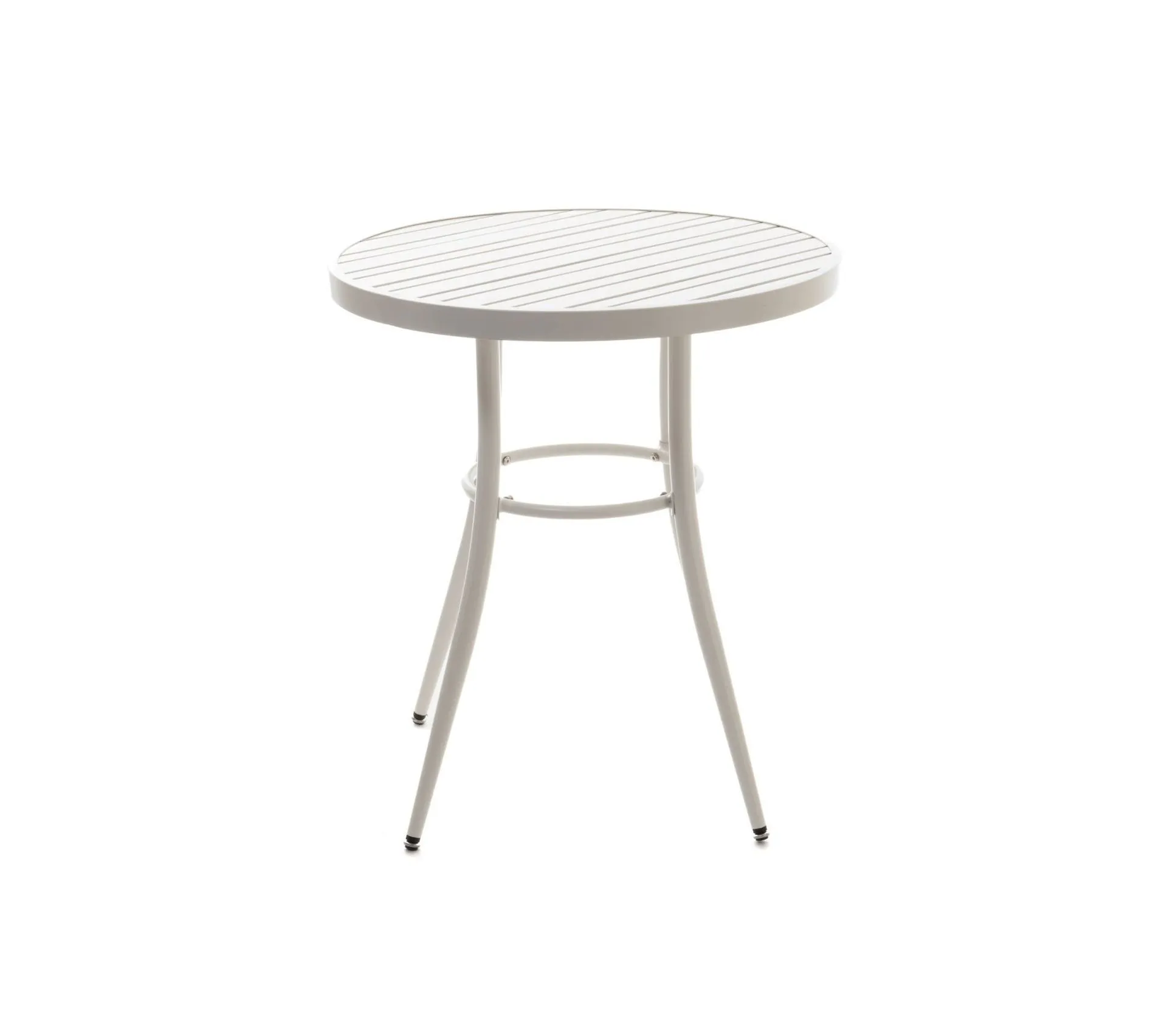 Table De Jardin Ronde En Aluminium Blanc D70 - Dahlia