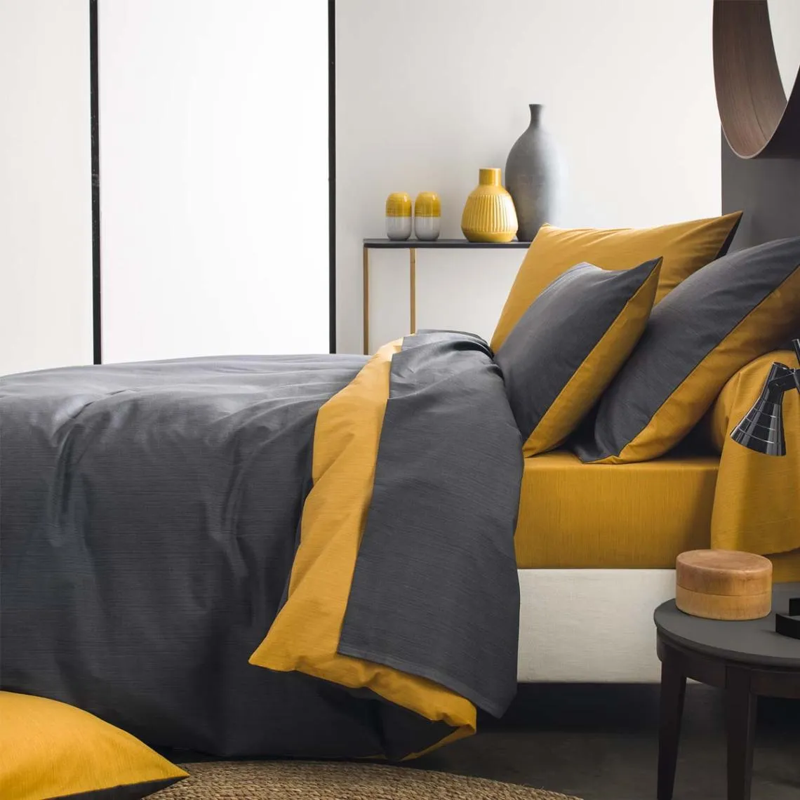 Taie d'oreiller bicolore en bambou Gris | 3 Suisses
