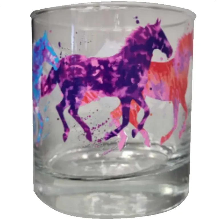 Verre de Whiskey Chevaux Colorés