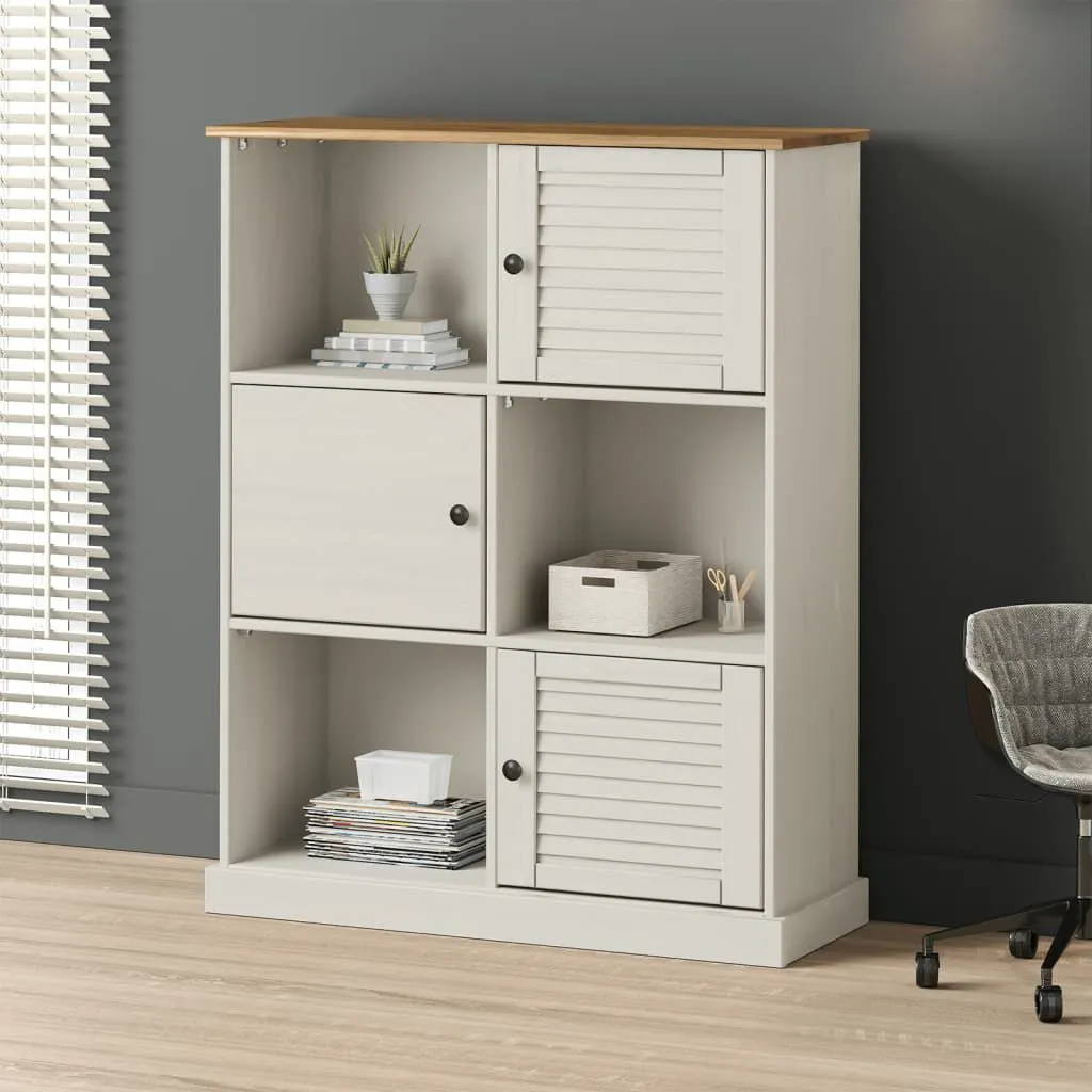 vidaXL Bibliothèque VIGO blanc 90x35x114,5 cm bois massif de pin | vidaxl-fr