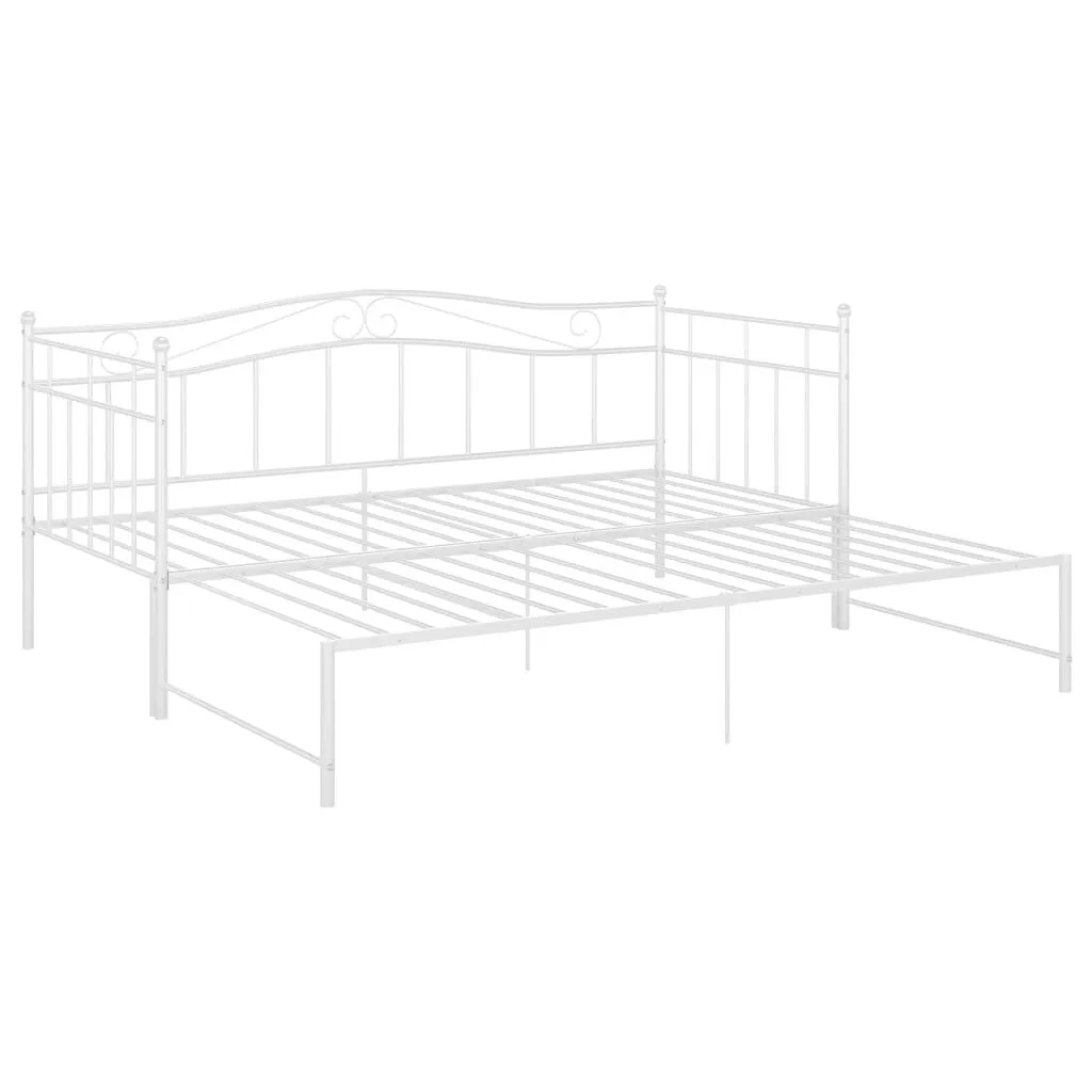 vidaXL Cadre de canapé-lit extensible Blanc Métal 90x200 cm | vidaxl-fr